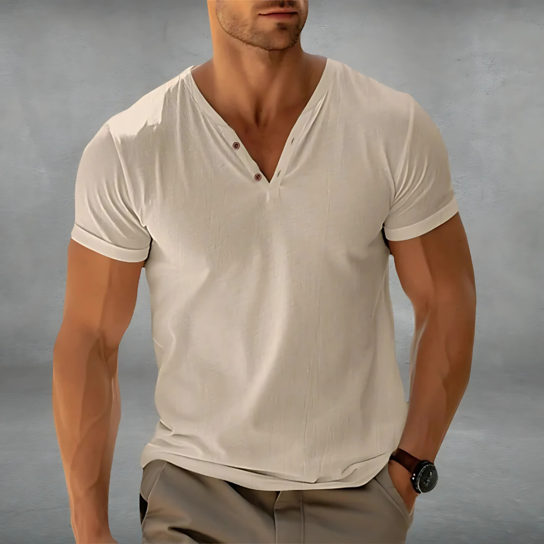 Polo-T-shirt homme col boutonné été