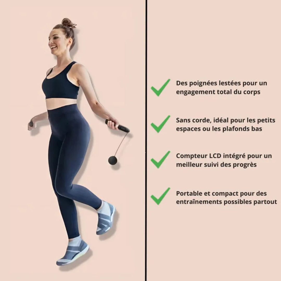 Corde de saut sans fil avec compteur digital