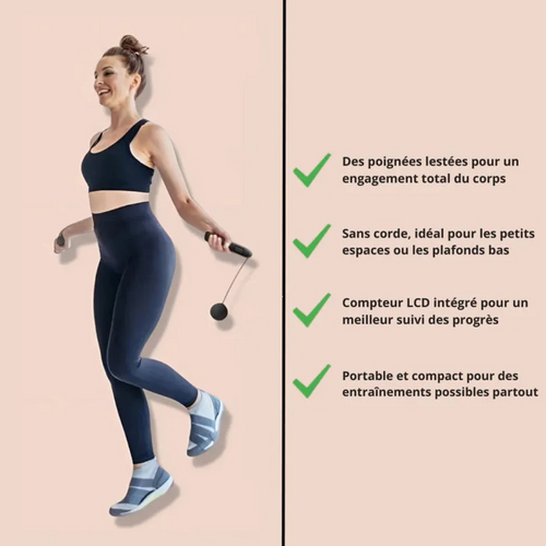 Corde de saut sans fil avec compteur digital