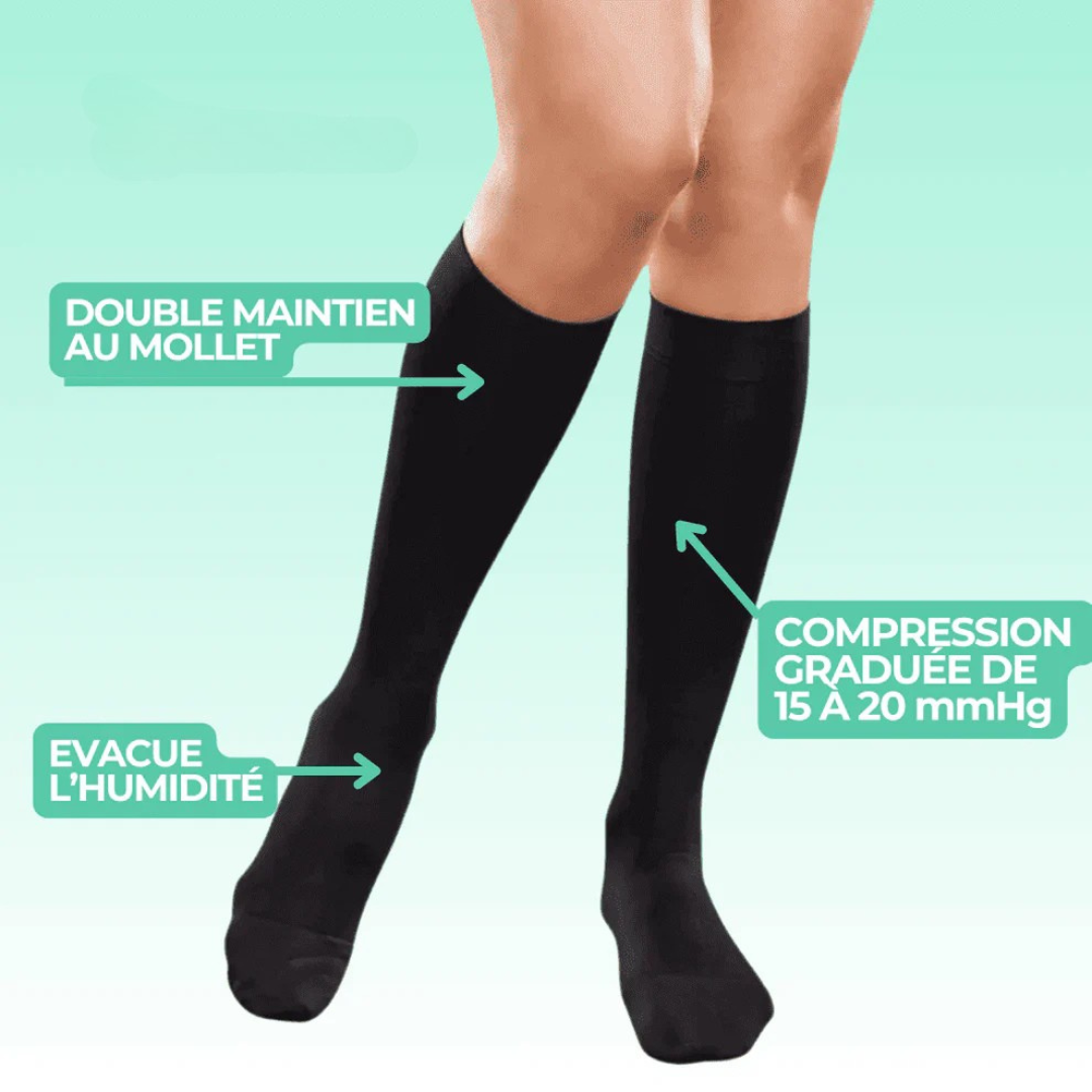 Chaussettes de compression ultra-confort – pour jambes légères et détendues