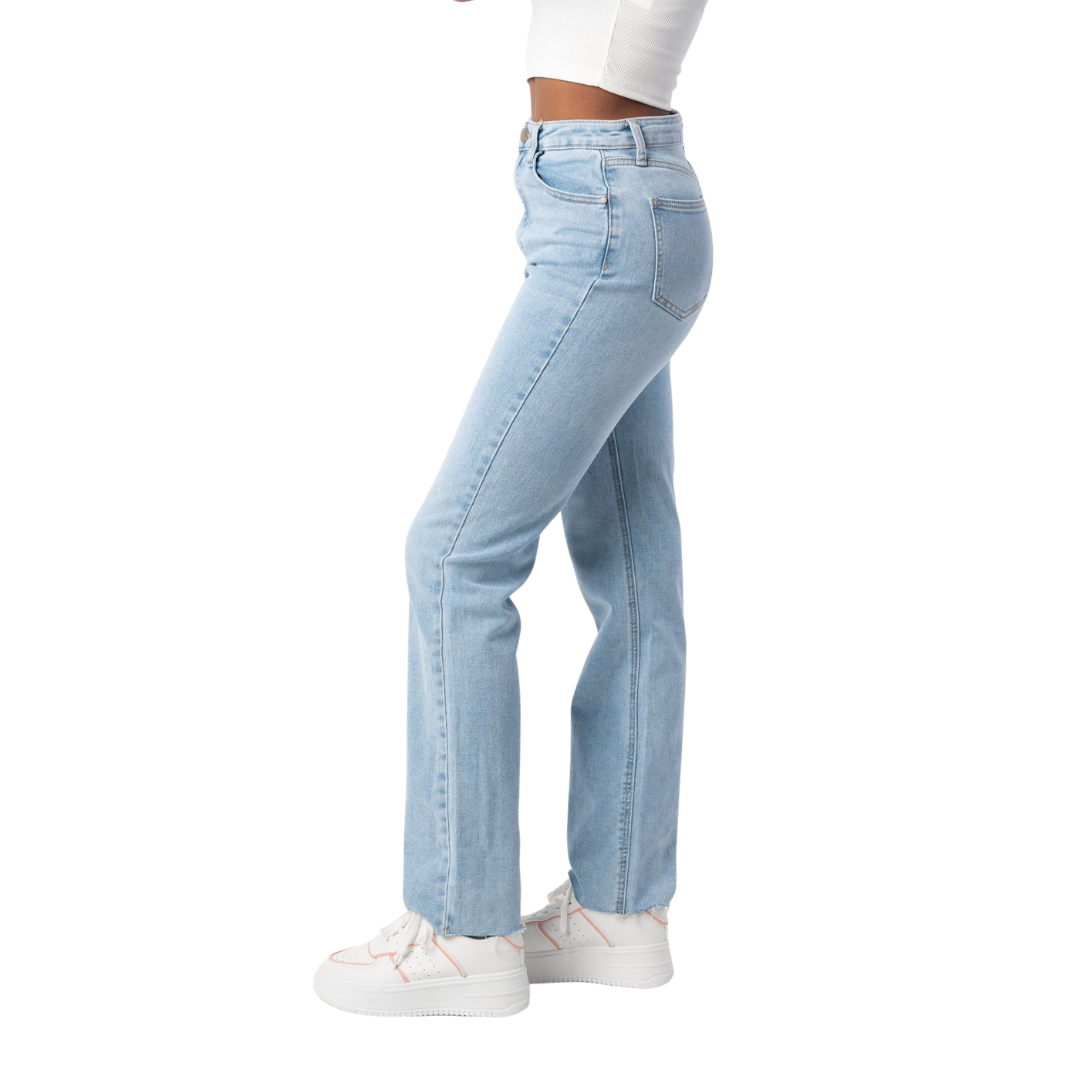 Straight Fit Damenjeans in Hellblau