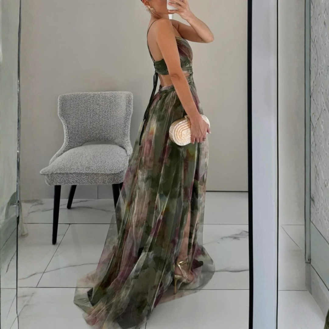 Robe Maxi Élégante Imprimé Floral