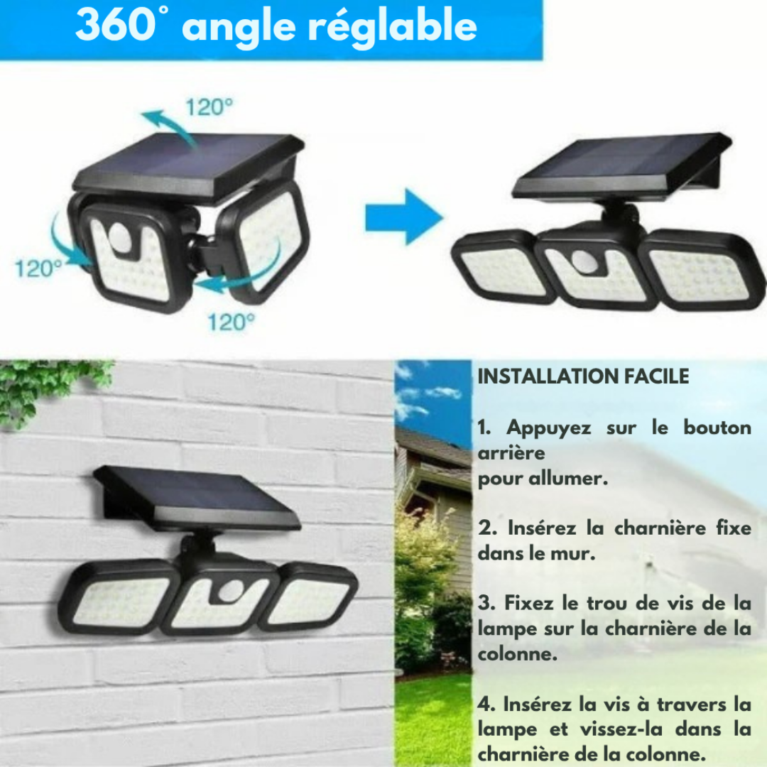 Applique solaire extérieure avec détecteur de mouvement