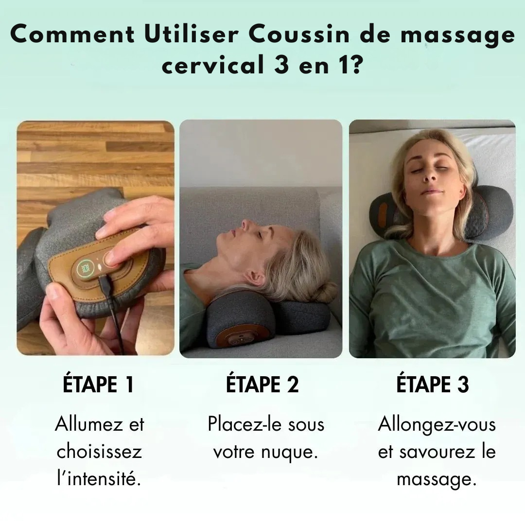 Coussin de massage cervical 3 en 1