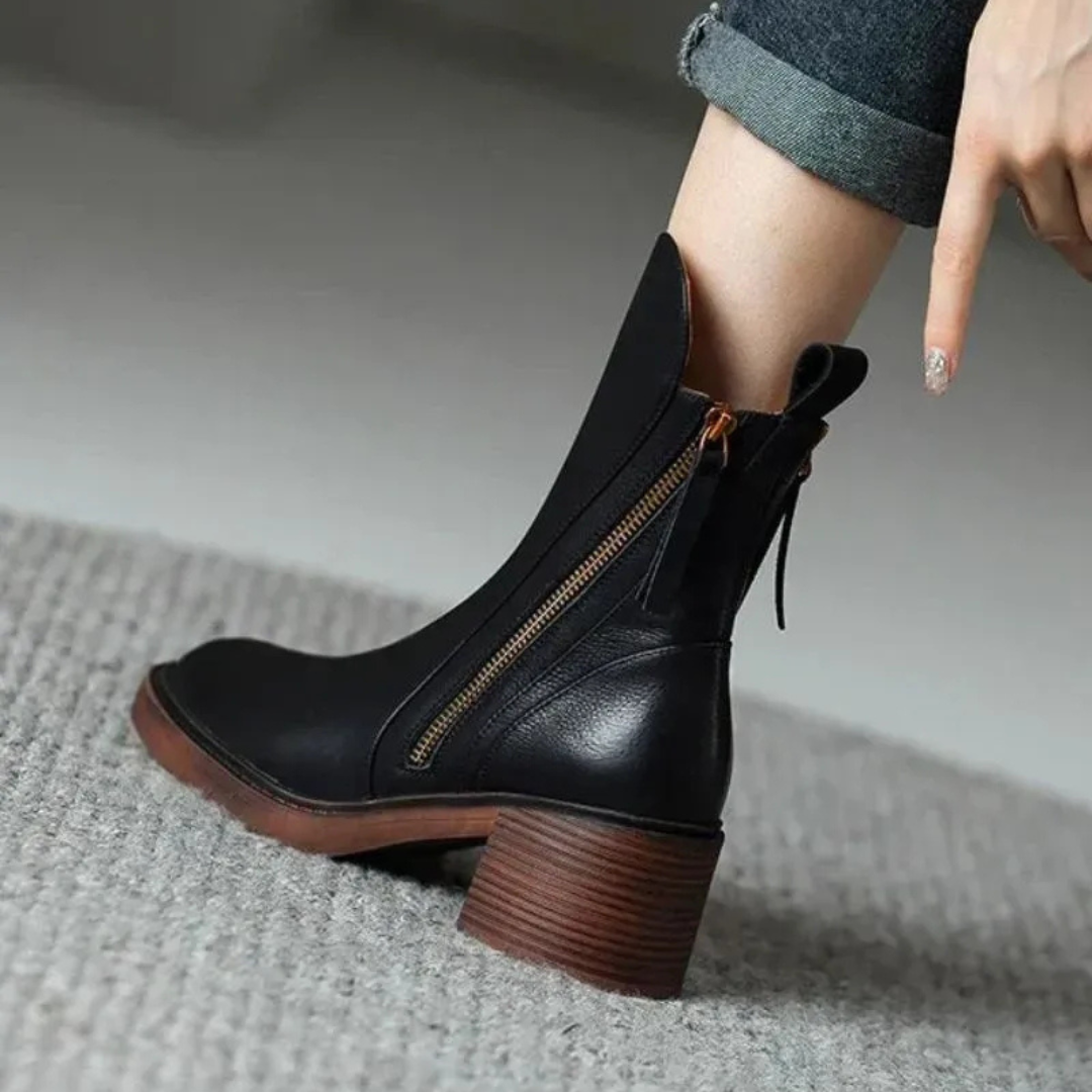 Bottines en cuir pour femmes