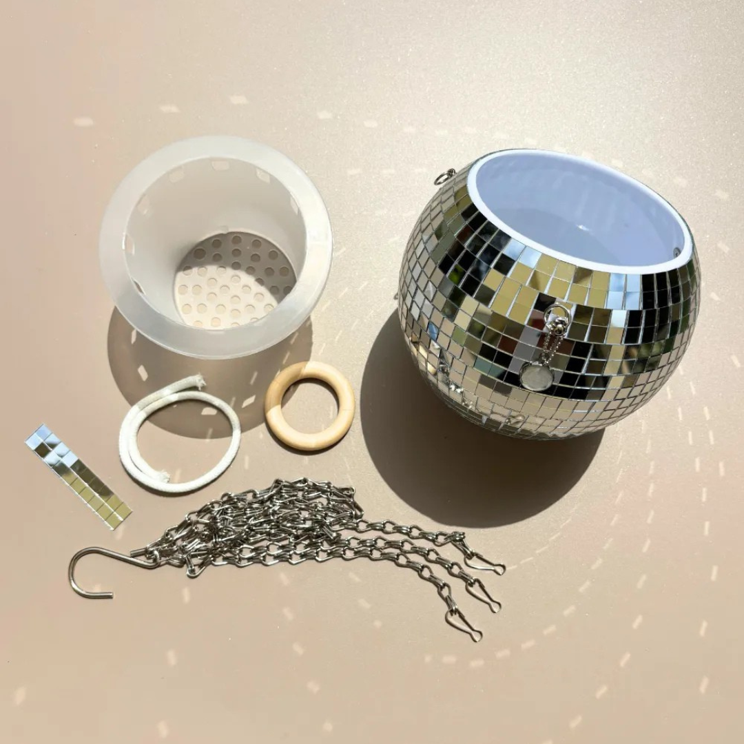 Cache-pot effet miroir suspendu