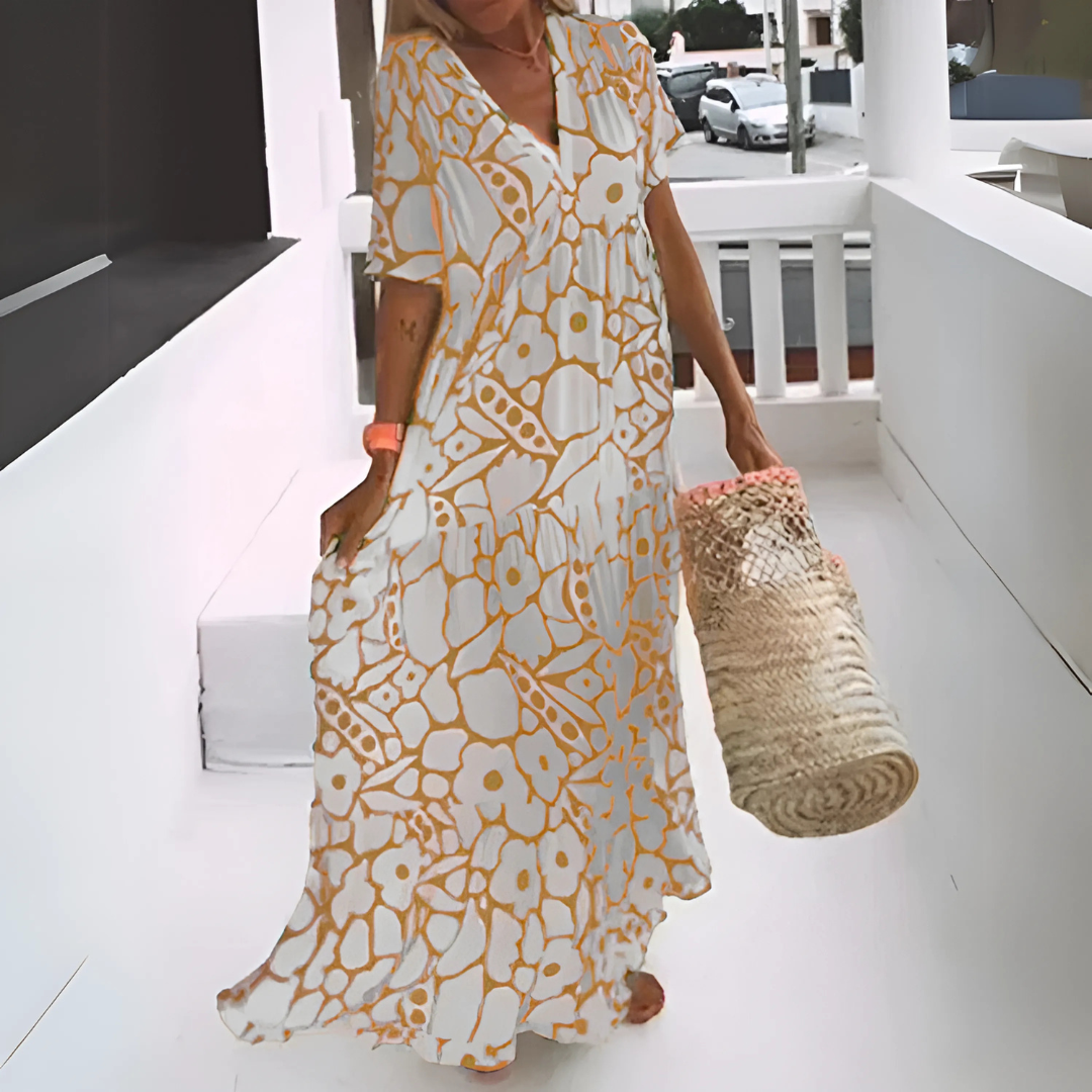 Robe longue fluide à fleurs