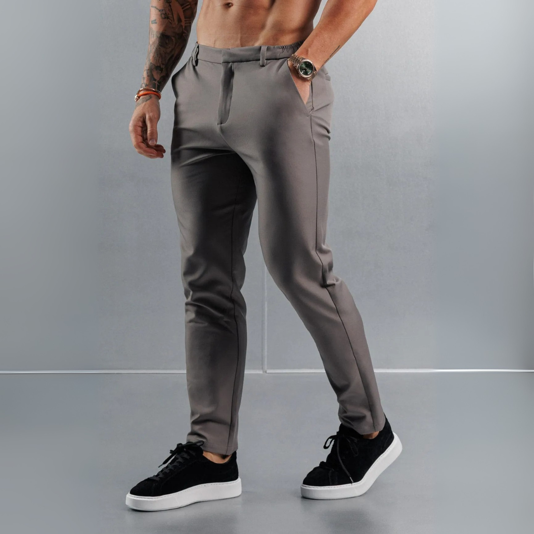 Pantalon en tissu élastique sable