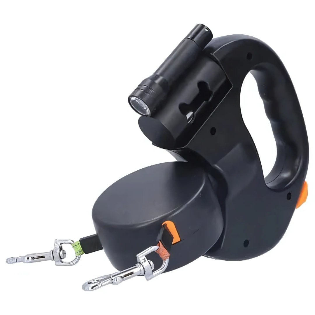 Laisse Rétractable Double Anti-Enchevêtrement pour Chiens