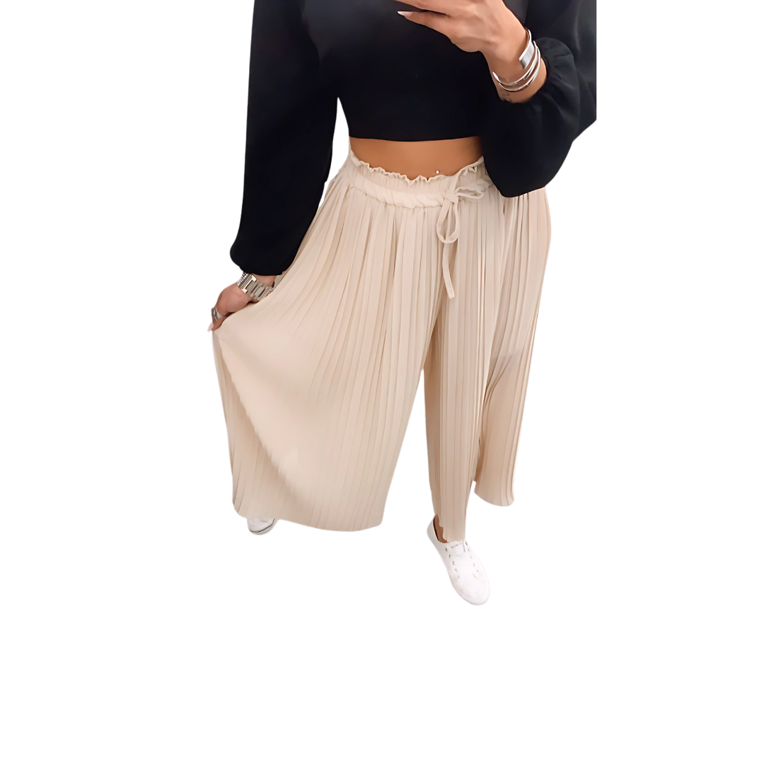 Pantalon noir plissé