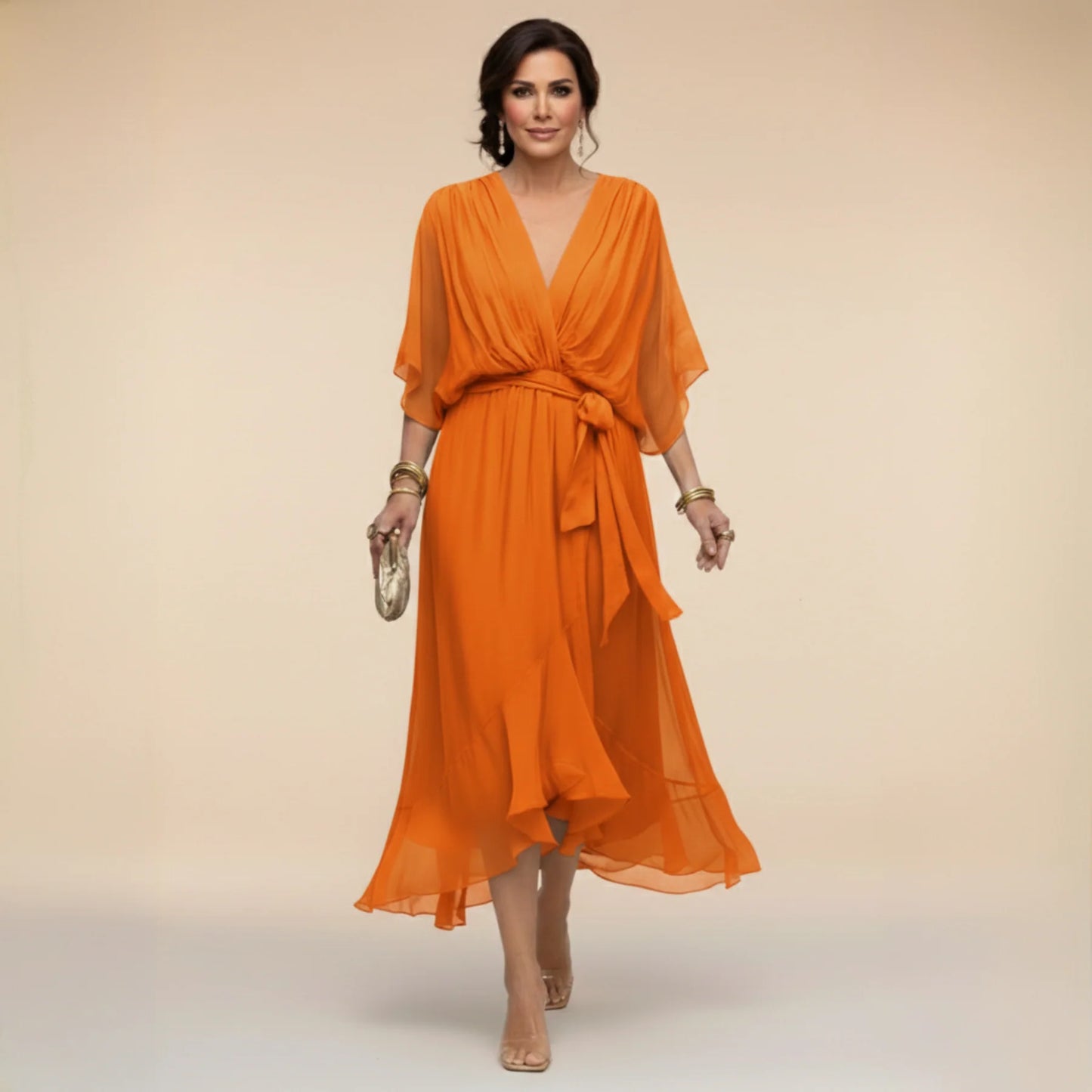 Robe en Mousseline à Col en V