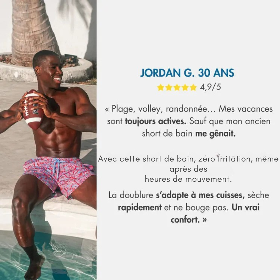 Short de bain homme séchage rapide