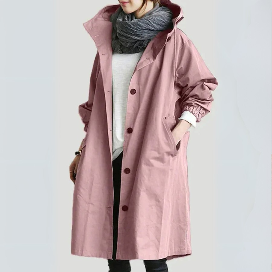 Trench-Coat Long Élégant Femme