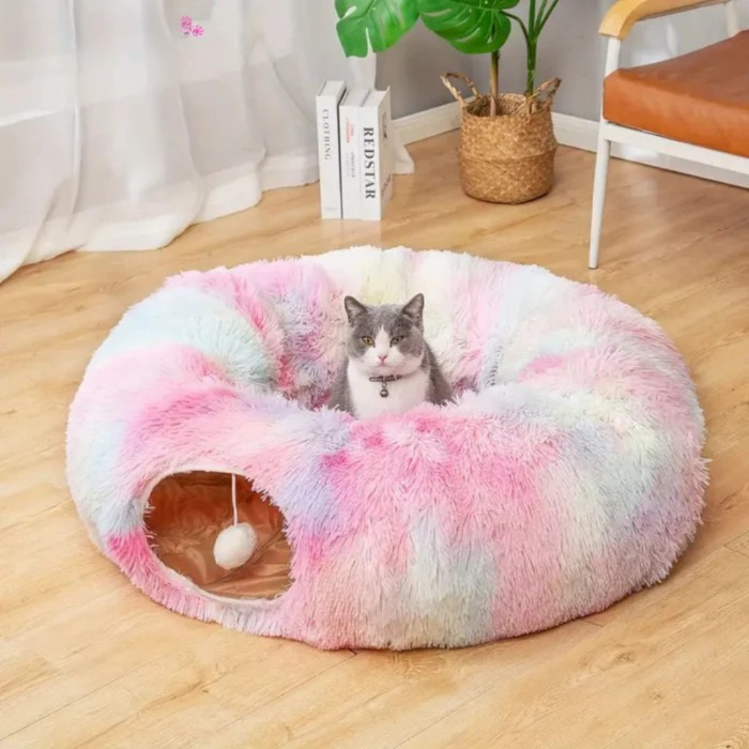 Tunnel douillet pour chats – Pour des moments de calme et de jeu