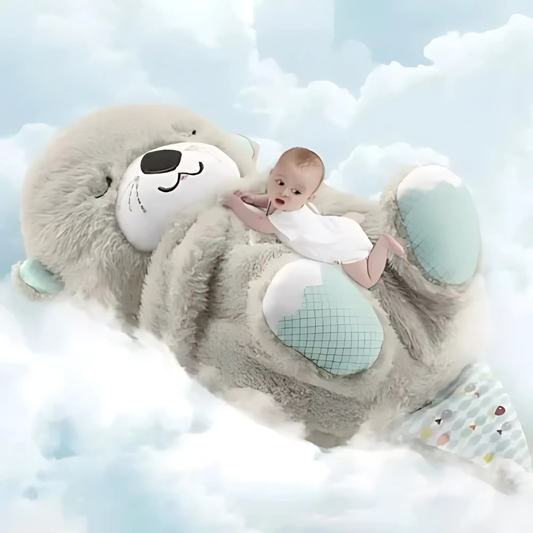 Peluche loutre interactive respirante et musicale