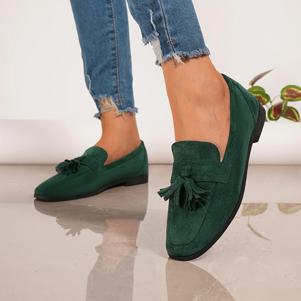 Mocassins Confortables à Franges Femme