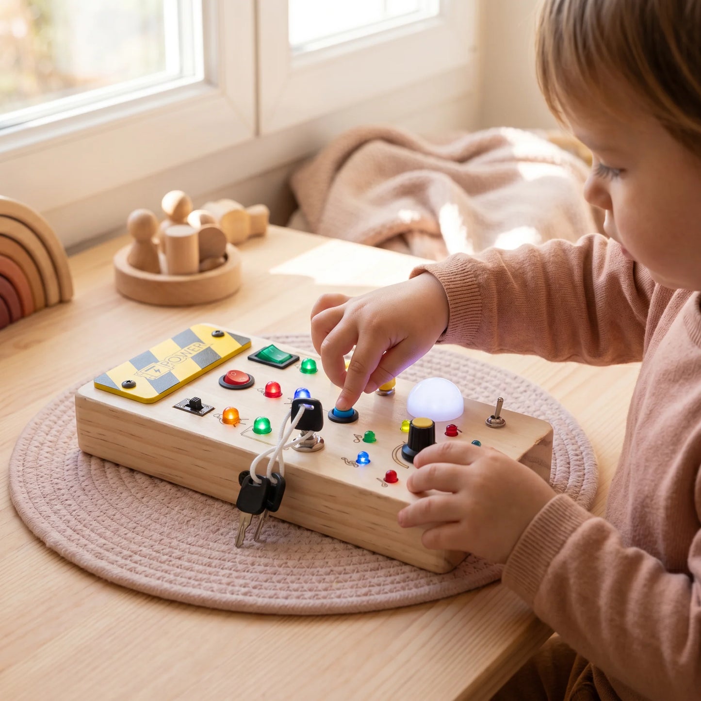 Montessori-Sinnesbrett aus Holz