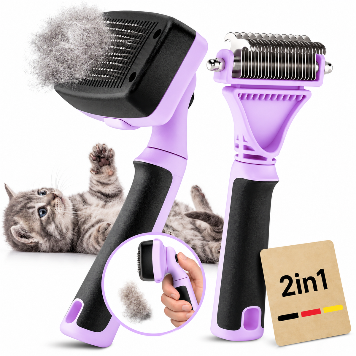 2-in-1-Bürstenset für Katzen
