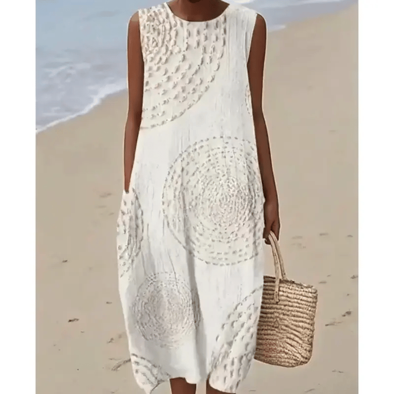 Robe Longue Texturée Sans Manches