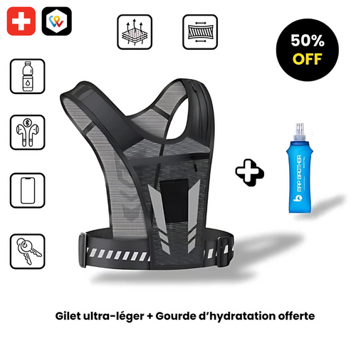 Gilet de course réfléchissant ultra-léger