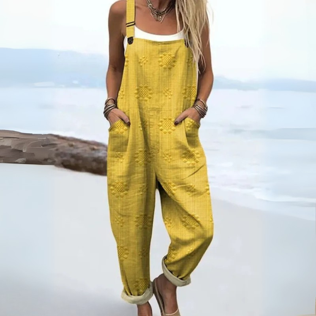 Salopette Décontractée à Motifs Fleuris