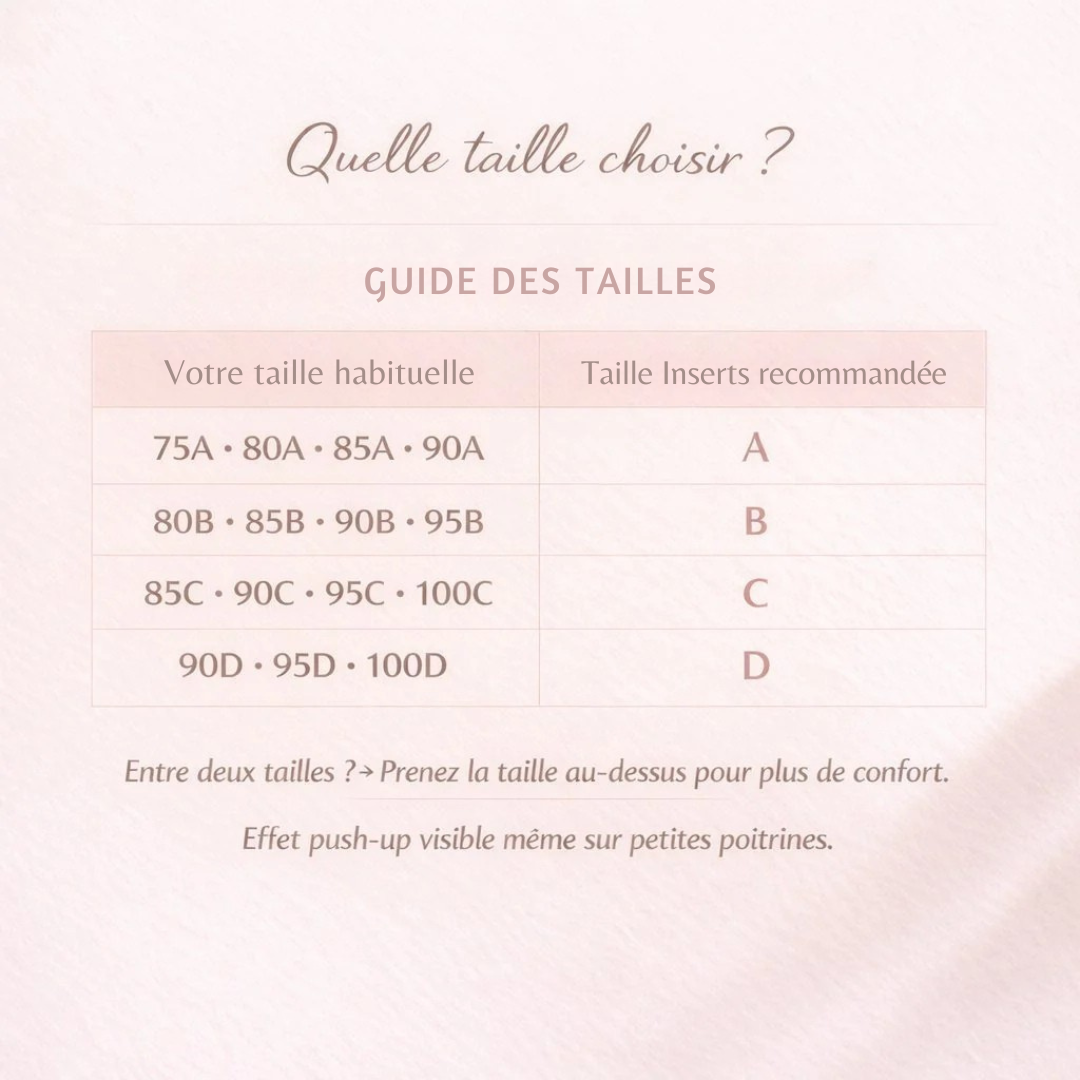 Inserts Push-Up Réutilisables — +2 Tailles Instantanées