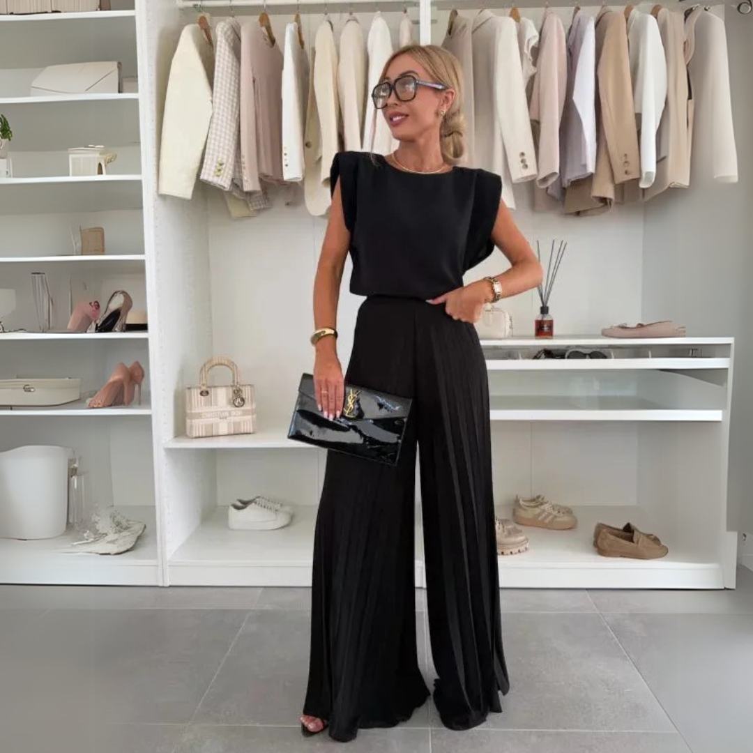 Ensemble fluide plissé femme