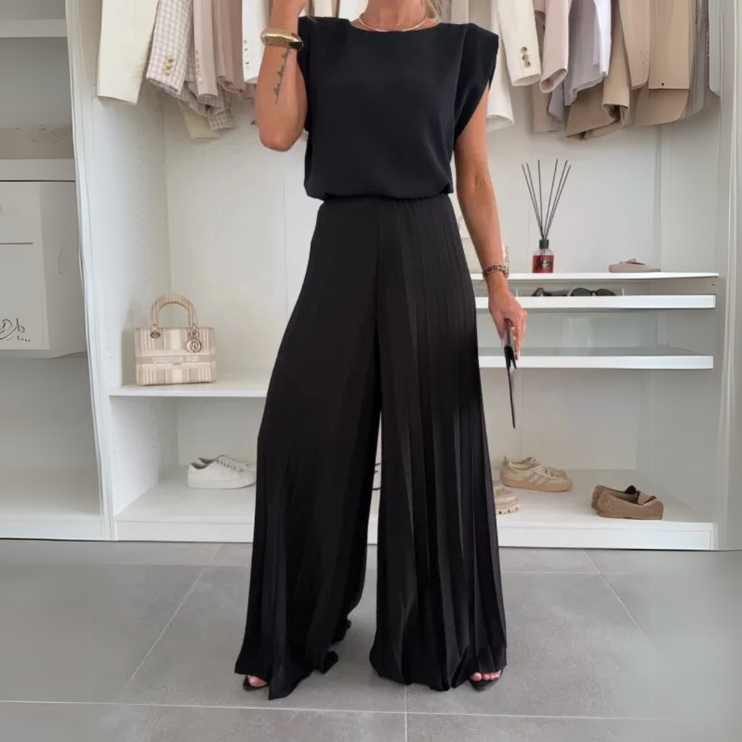 Ensemble fluide plissé femme