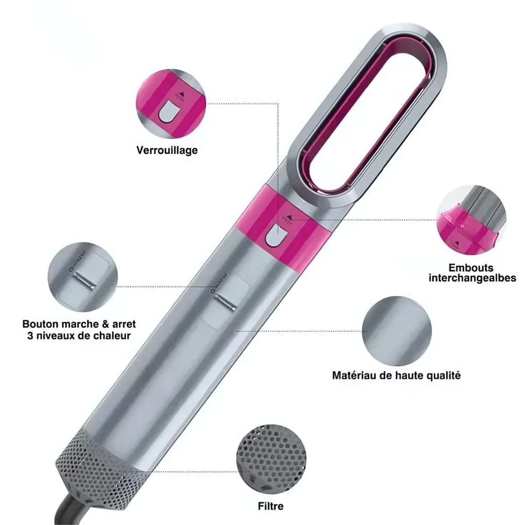 Brosse coiffante 5-en-1