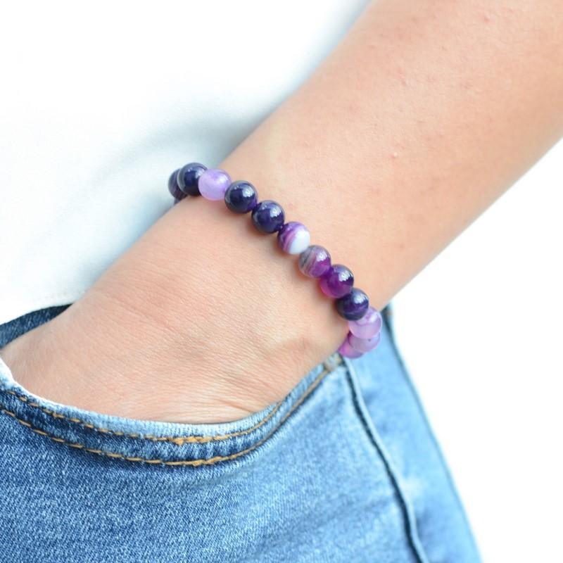 Bracelet Spirituel Améthyste Agate Violette