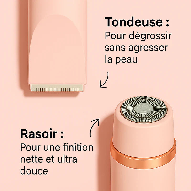 Rasoir électrique 2-en-1 pour peau lisse et sans irritation