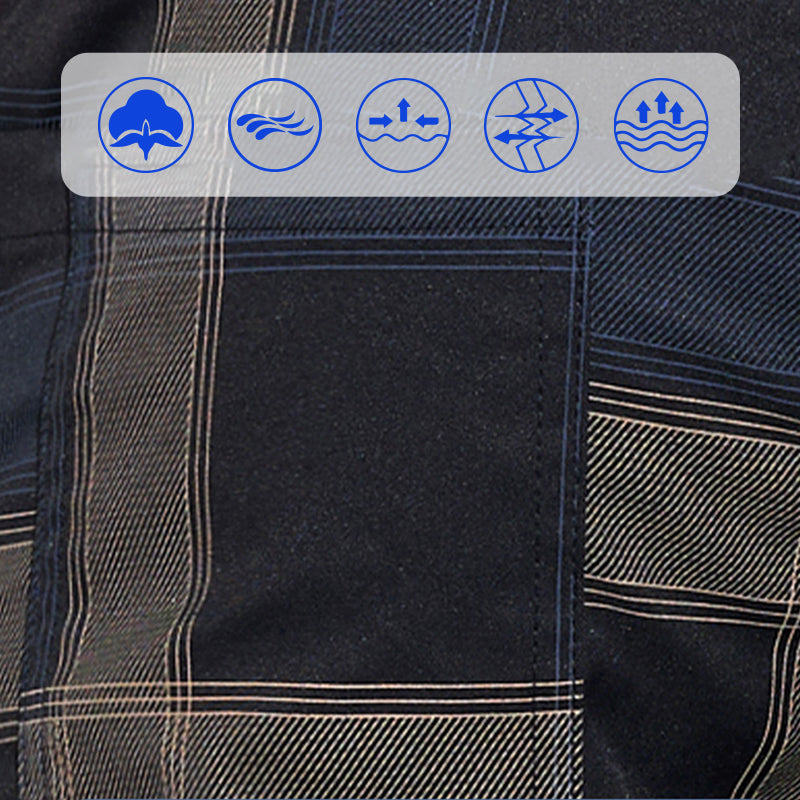 Pantalon décontracté à carreaux avec poches pour hommes