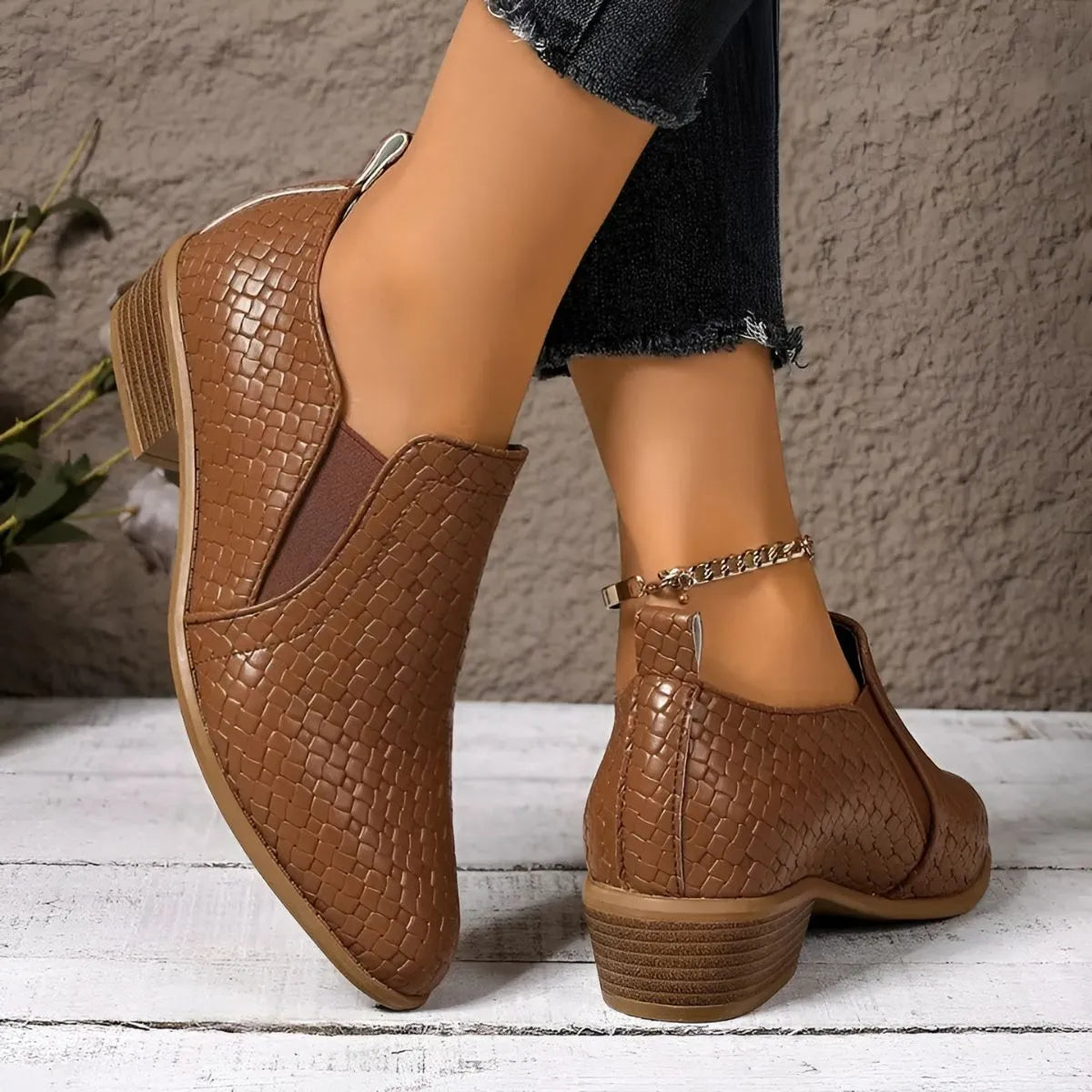 Chaussures Oxford tressées pour femme