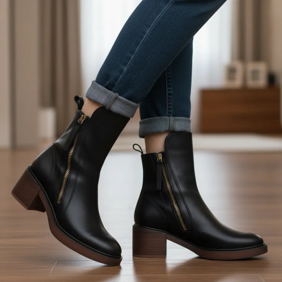 Bottines en cuir pour femme