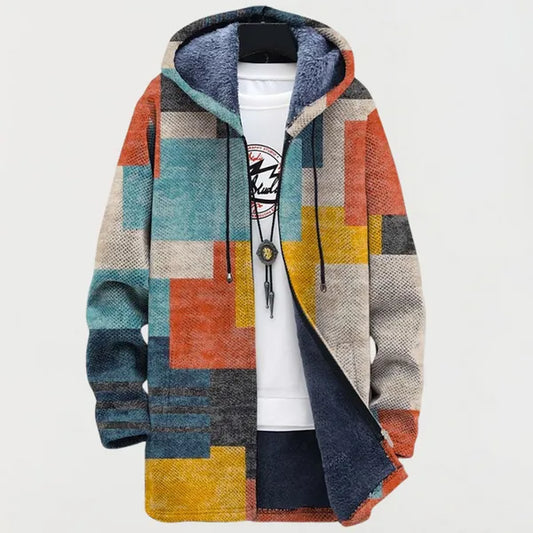 Cardigan patchwork à capuche