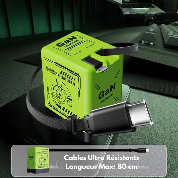 Chargeur rapide universel avec câbles intégrés
