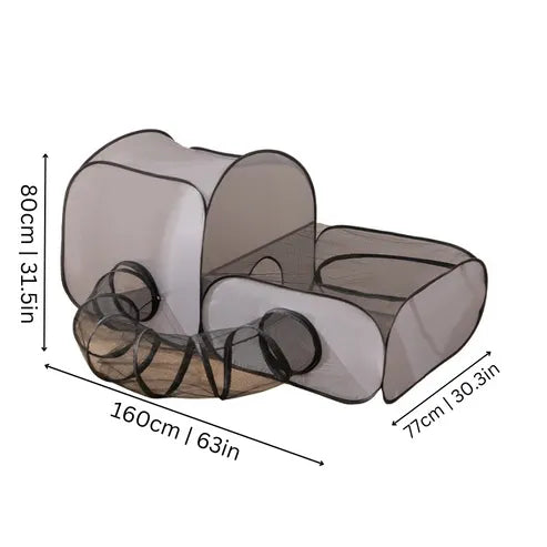 Maison de jeu pour chat avec tunnel