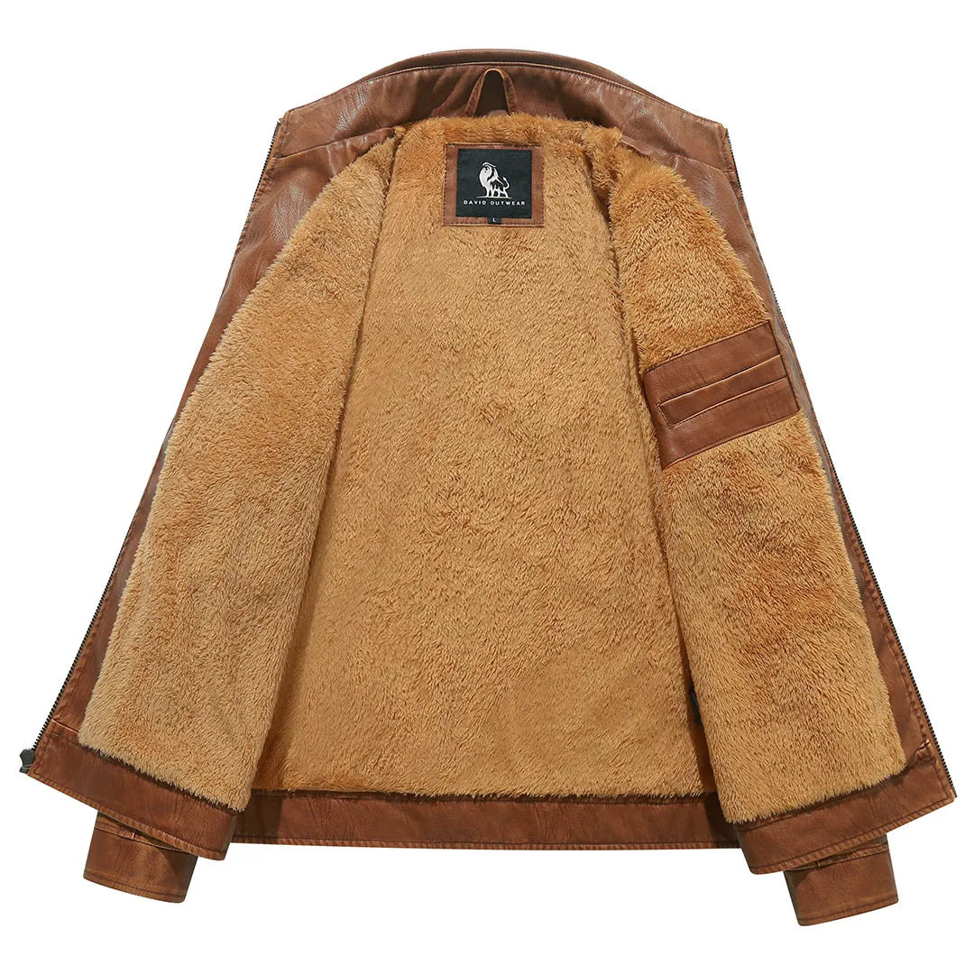 Veste aviateur en cuir véritable