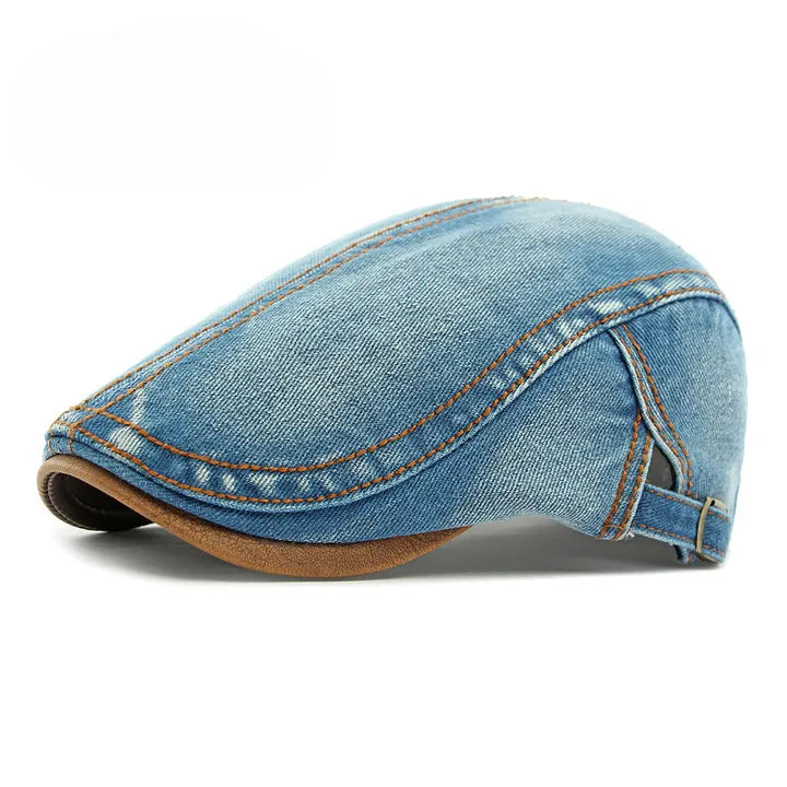 Casquette plate en denim homme