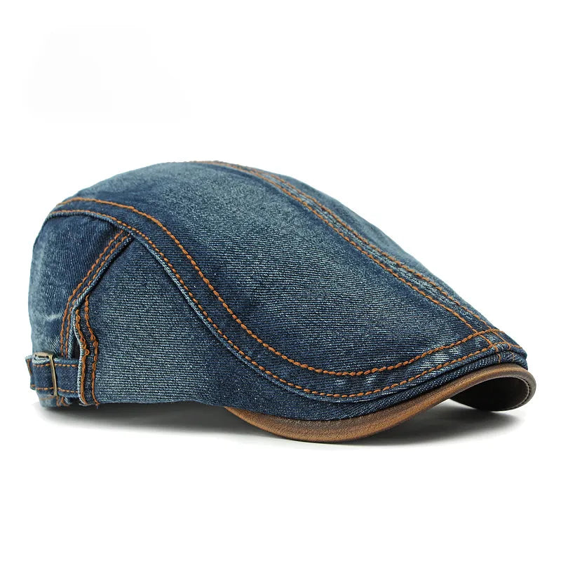 Casquette plate en denim homme