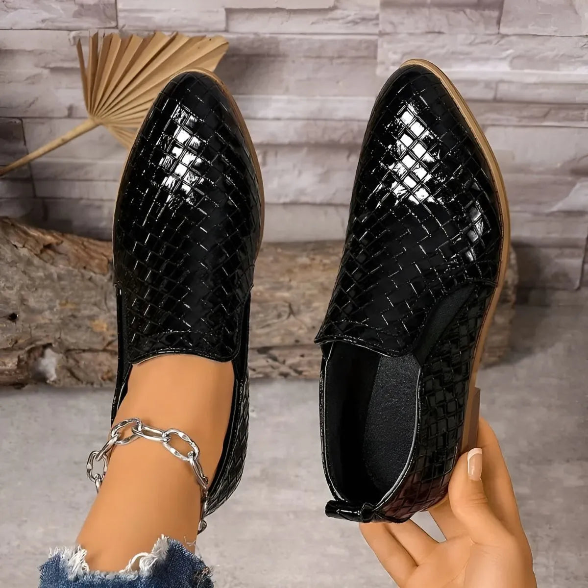 Chaussures Oxford tressées pour femme