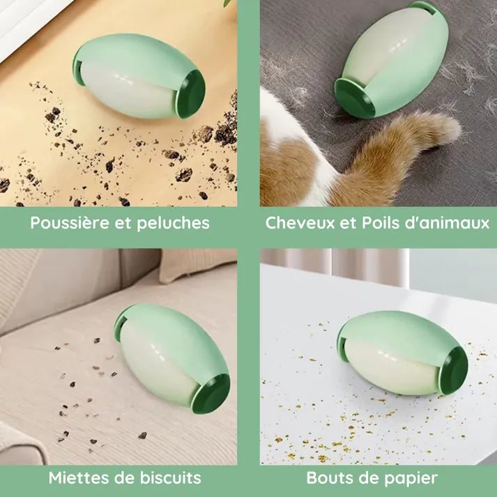 Rouleau anti-poils et anti-bouloches réutilisable
