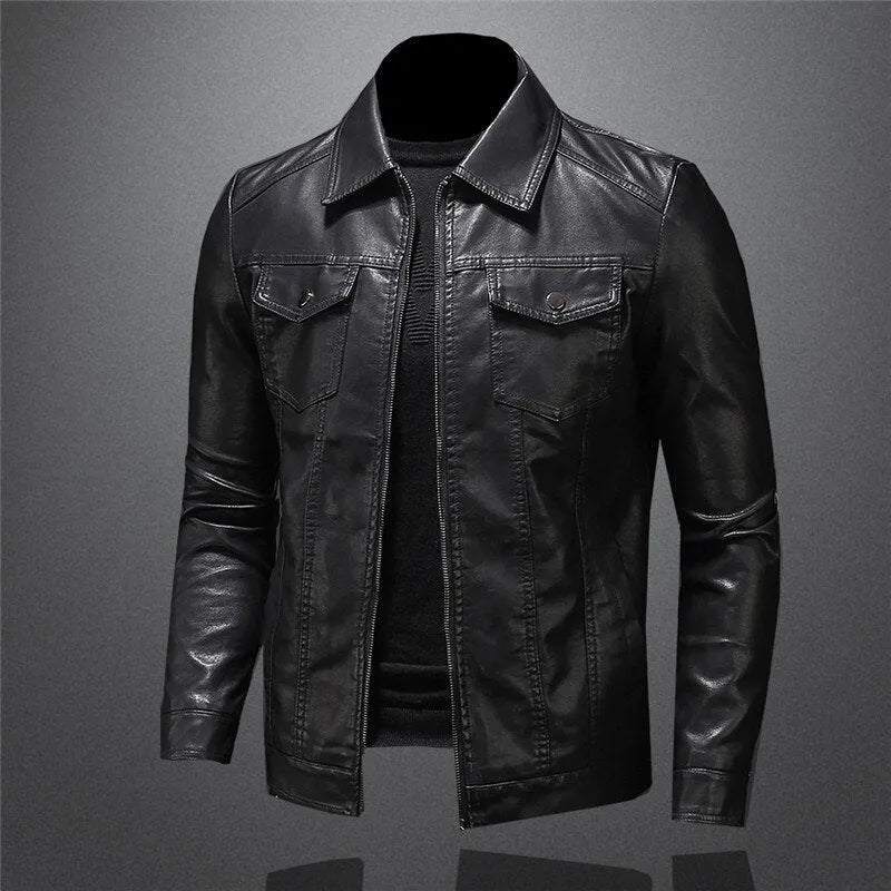 Veste en cuir homme