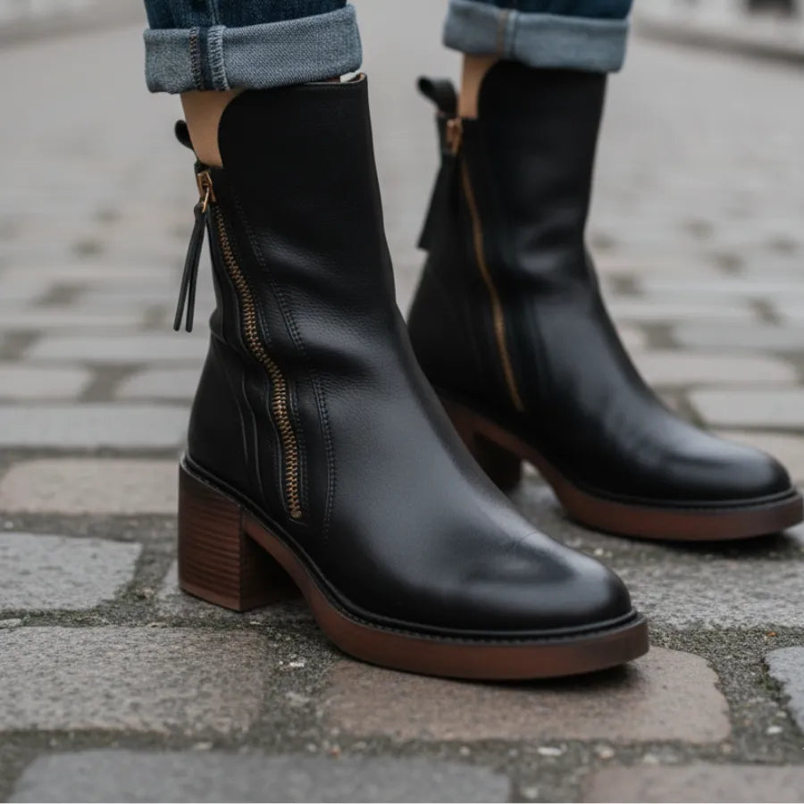 Bottines en cuir pour femme