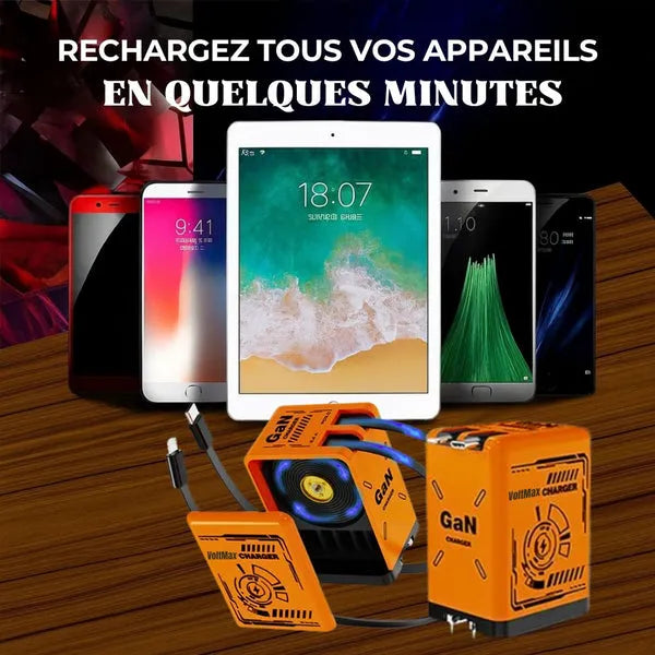 Chargeur rapide universel avec câbles intégrés