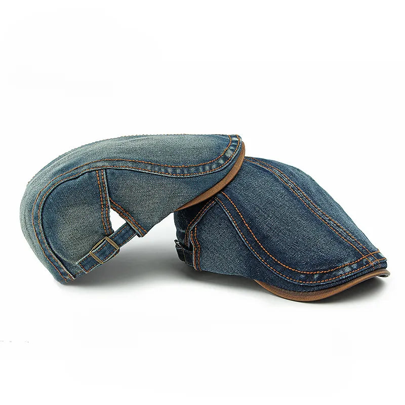 Casquette plate en denim homme