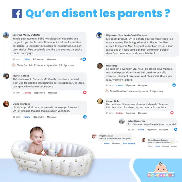 MiniFresh™ Baignoire Gonflable Bébé