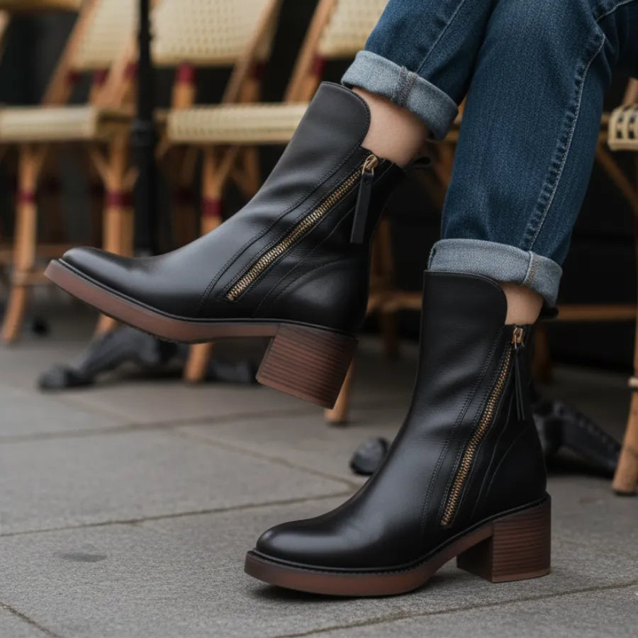 Bottines en cuir pour femme