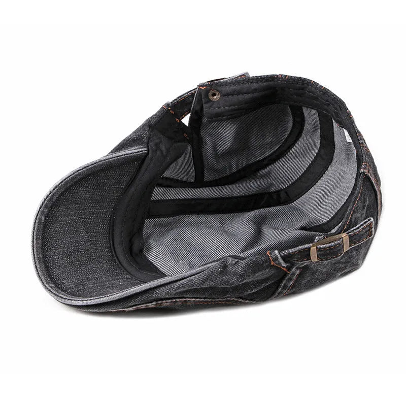 Casquette plate en denim homme