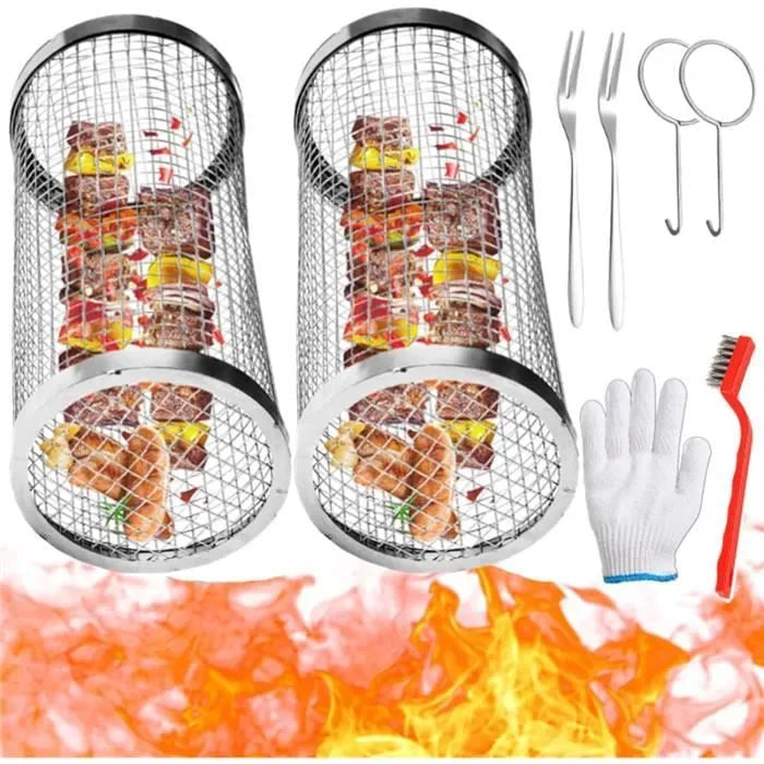 Panier de barbecue rotatif
